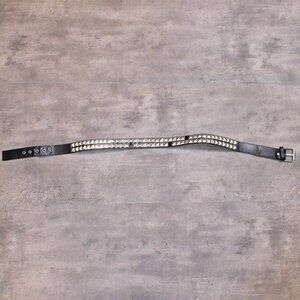 Vintage VTG Y2K 2000's 00's Studded Black Faux Leather Belt